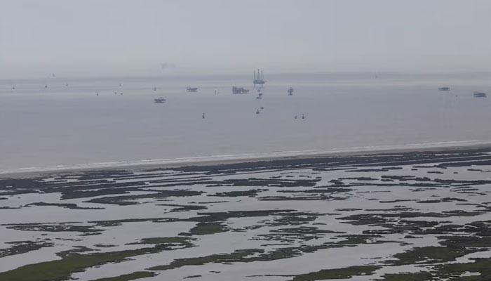 Oil rigs are seen in the Gulf of Mexico after Hurricane Ida made landfall in Louisiana, in Grand Isle, Louisiana, US August 31, 2021. — Reuters