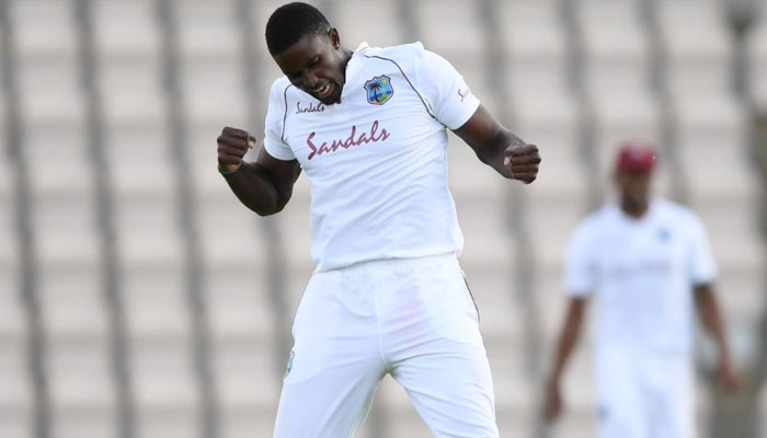 West Indies all-rounder Jason Holder reacts during a match. — Reuters/File