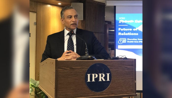 Ambassador Dr Raza Muhammad, President, Islamabad Policy Research Institute (IPRI) speaks during an event. — APP/File