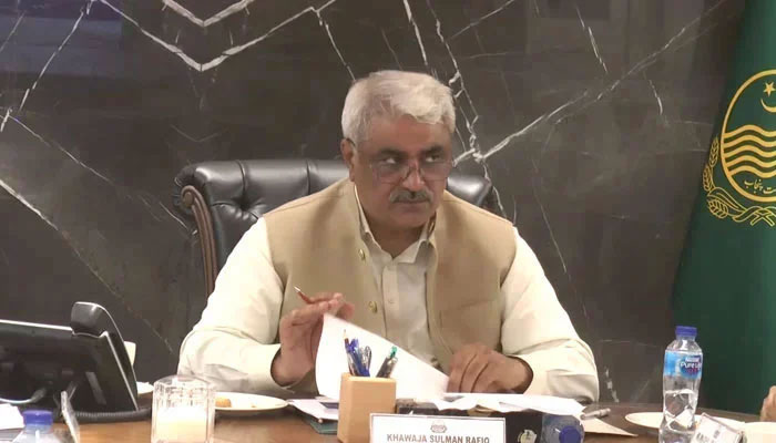 Punjab Health Minister Khawaja Salman Rafique chairs meeting in this image taken on May 8, 2024. — Facebook/Khawaja Salman Rafique