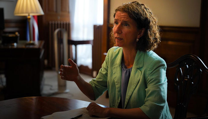 British Minister for International Development and Women and Equalities Anneliese Jane Dodds gestures while speaking in a meeting on July 12, 2024. — X/@AnnelieseDodds