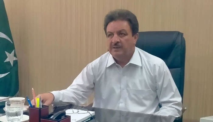 KP Minister for Local Government and Rural Development Arshad Ayub gestures during a meeting on June 3, 2024. — Facebook/Arshad Ayub Khan