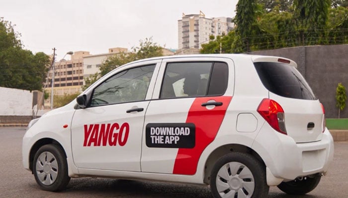 A car with Yango sticker on its door seen in this image. — Instagram@Yango.Pakistan/file