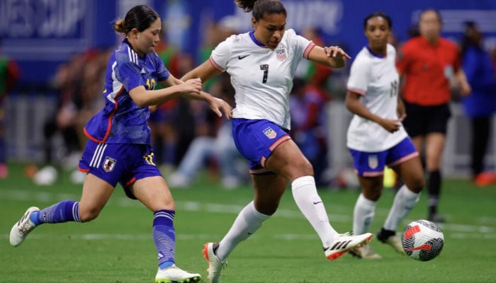 USA midfielder Catarina Macario (right) seen kicking the ball.— AFP/file