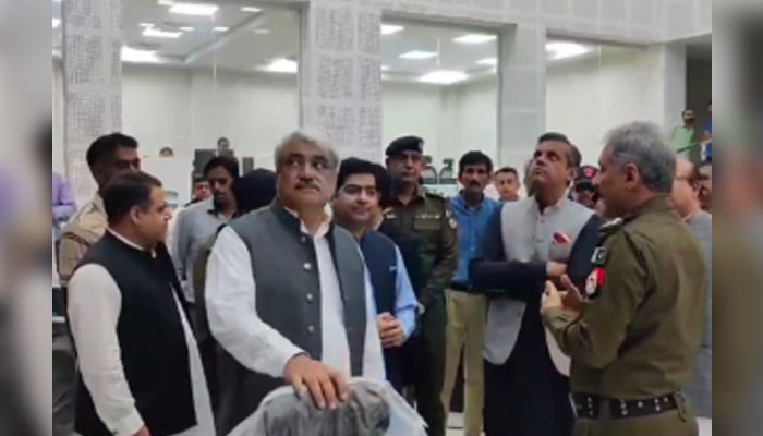 Chairman of the Peace and Order Cabinet Committee, Khawaja Salman Rafiq reviewes the arrangements for Muharram-ul-Haram in Rawalpindi on July 13, 2024. — Facebook/Khawaja Salman Rafique