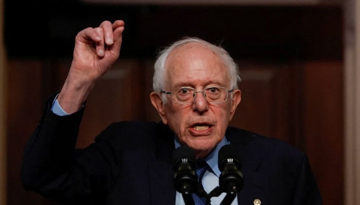 US Senator Bernie Sanders speaks at the White House complex in Washington. — Reuters/file