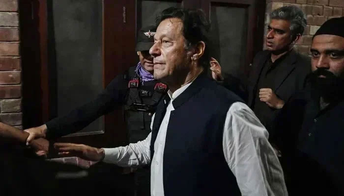 PTI founder Imran Khan appearing at the Lahore High Court. — AFP/file