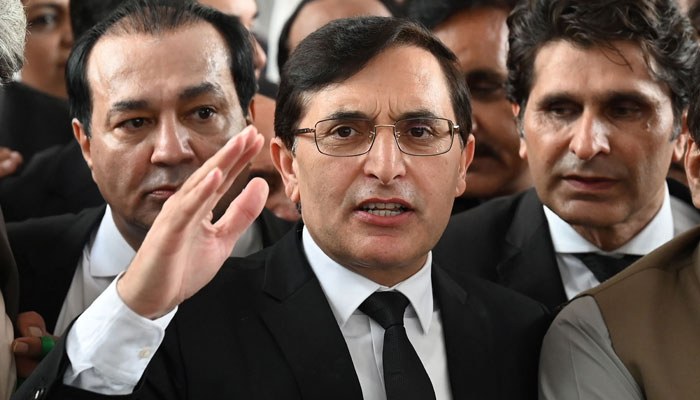 PTI Chairman Gohar Ali Khan gestures after the Supreme Courts verdict in Islamabad on July 12, 2024. — AFP