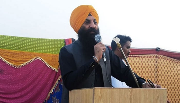 Punjab Minister for Minority Affairs and President of the Pakistan Sikh Gurdwara Parbandhak CommitteeRamesh Singh Arora addresses a gathering on September 1, 2023. — Facebook/Sardar Ramesh Singh Arora