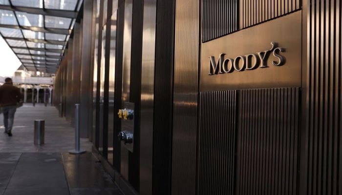 Signage is seen outside the Moodys Corporation headquarters in Manhattan, New York, US, November 12, 2021. — Reuters