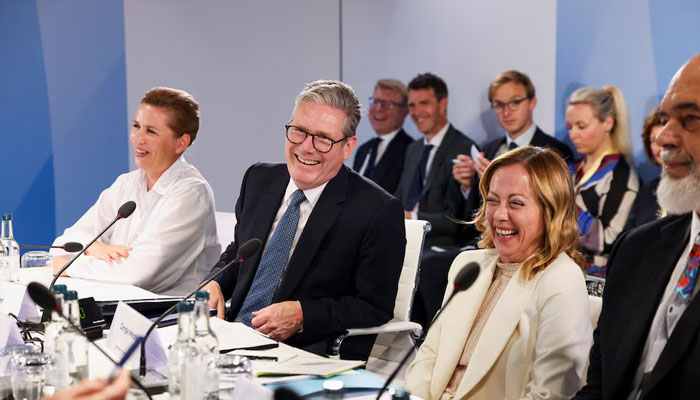 British Prime Minister Keir Starmer, Italys Prime Minister Giorgia Meloni, Denmarks Prime Minister Mette Frederiksen and Albanias Prime Minister Edi Rama attend a working session on migration, during the European Political Community meeting at Blenheim Palace, near Oxford, Britain, July 18, 2024. —Reuters