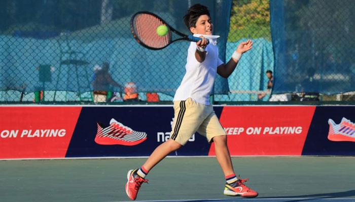 Pakistani tennis player Zohaib Afzal Malik plays tennis. — Facebook @zohaibafzalmaliktennis/file