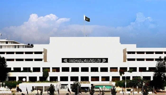 A general view of Parliament House in Islamabad. — X/NAofPakistan