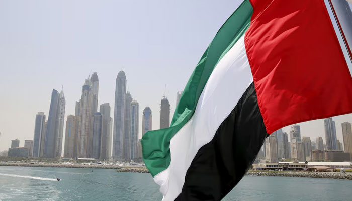 UAE flag flies over a boat at Dubai Marina, Dubai, United Arab Emirates. — Reuters/File