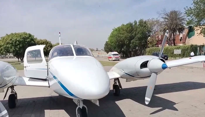 This screengrab from a video released on April 13, 2024, shows the air ambulance. — X/@MaryamNSharif