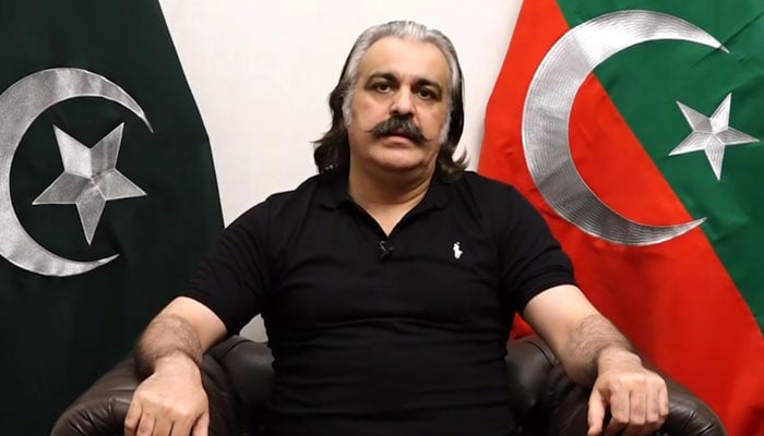 Khyber Pakhtunkhwa Chief Minister Ali Amin Gandapur speaks in a video message on July 21, 2024. — Screengrab via Facebook/Ali Amin Khan Gandapur