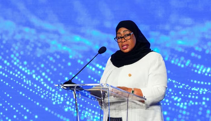 Tanzania President Samia Suluhu Hassan speaks at an event. — Reuters/file