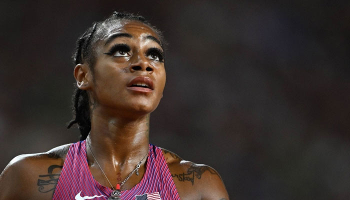 US track and field athlete and reigning 100m world champion ShaCarri Richardson looks on during a race in this image. — AFP/file