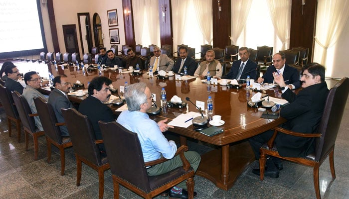 Sindh Chief Minister, Syed Murad Ali Shah presides over a meeting of the Sindh Public Service Commission at CM House in Karachi on July 23, 2024. — PPI