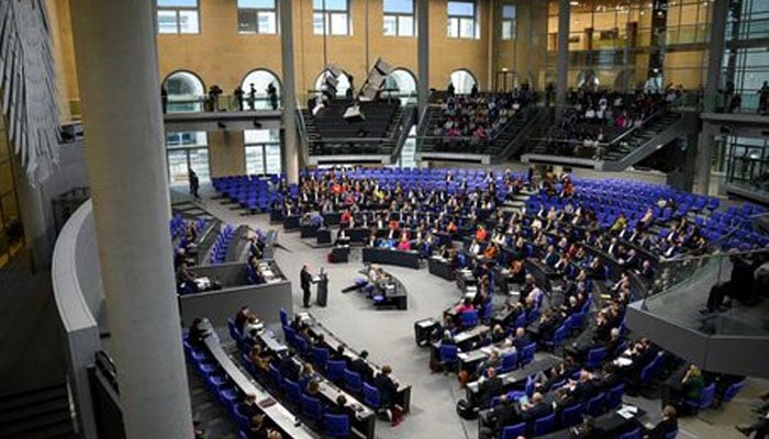 A general view during a plenum session of the lower house of parliament Bundestag, as German Chancellor Olaf Scholz gives a government statement about the upcoming European Council meeting, in Berlin, Germany, October 19, 2023. — Reuters