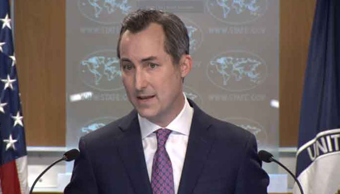 US State Department spokesperson Matthew Miller speaks during a press briefing in Washiington, US,  on May 23, 2023. — US State Department