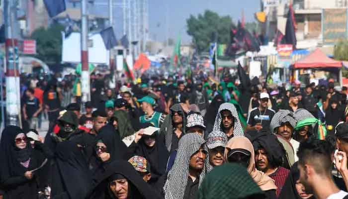 Pilgrims arrive in the holy city of Karbala ahead of the Arbaeen religious festival due to take place on October 8 despite concerns caused by the coronavirus pandemic. — AFP