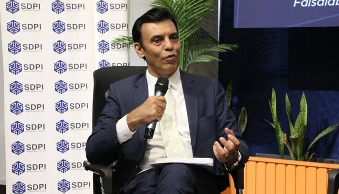 SDPI Executive Director Dr Abid Qaiyum Suleri addresses an event released on November 18, 2023. — Facebook/Sustainable Development Policy Institute (SDPI)