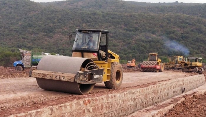 A man operated a Road Roller at the construction site on December 21, 2023. — Facebook/FGE Housing Authority