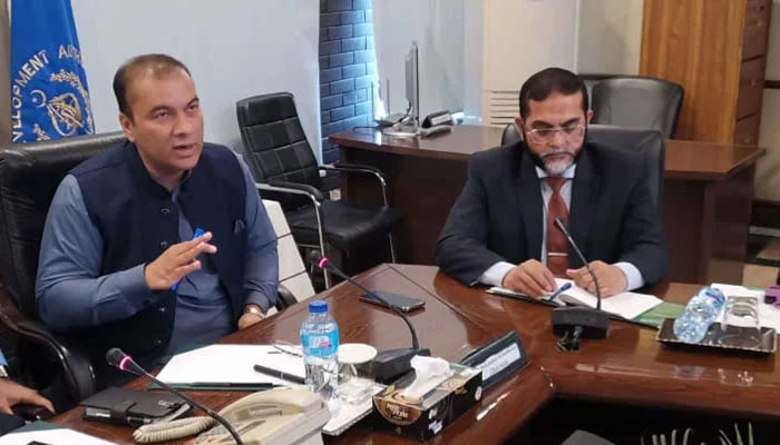 Chairman of the Capital Development Authority (CDA) Chaudhry Muhammad Ali Randhawa chairs a meeting on May 6, 2024. — Facebook/Capital Development Authority - CDA, Islamabad