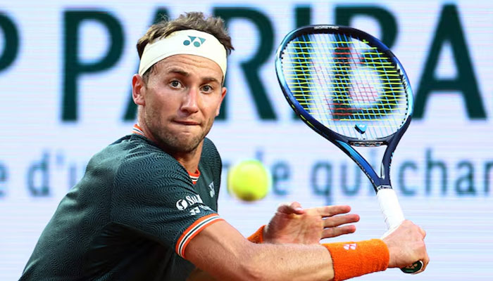 Norways tennis player Casper Ruud in action during his fourth round match against Taylor Fritz of the US. —Reuters/File