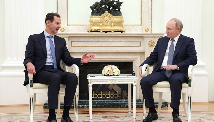 Russian President Vladimir Putin (right) attends a meeting with Syrian President Bashar al-Assad at the Kremlin in Moscow, Russia, July 24, 2024. — Reuters