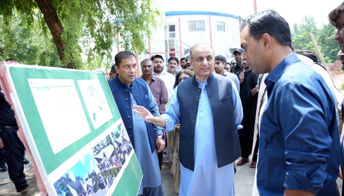 Federal Minister for Communications, Privatization and Board of Investment, Abdul Aleem Khan visits the site of the Business Facilitating Centre in Islamabad on July 26, 2024. — PPI