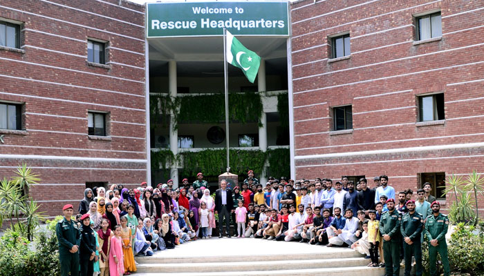 Secretary Emergency Services, Dr Rizwan Naseer seen in a group photo with students at Emergency Services Academy on July 26, 2024. — Facebook/Punjab Emergency Service Department