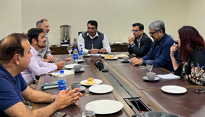 Chief Minister Task Force on Skills Development Chairperson Adnan Afzal Chattha meets with PSDF management during his visit to PSDF head office on July 22, 2024. — Facebook/Punjab Skills Development Fund-PSDF