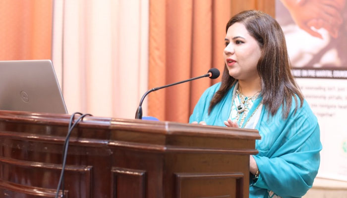 Director General of Population Welfare Department (PWD) of Punjab Ms Saman Rai addresses an event on May 24, 2024. — Facebook/Population Welfare Department Punjab