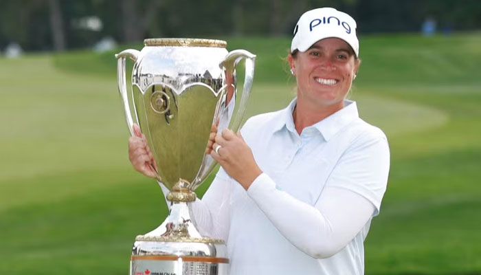 Lauren Coughlin poses with the trophy after the final round of the CPKC Womens Open. — AFP/file