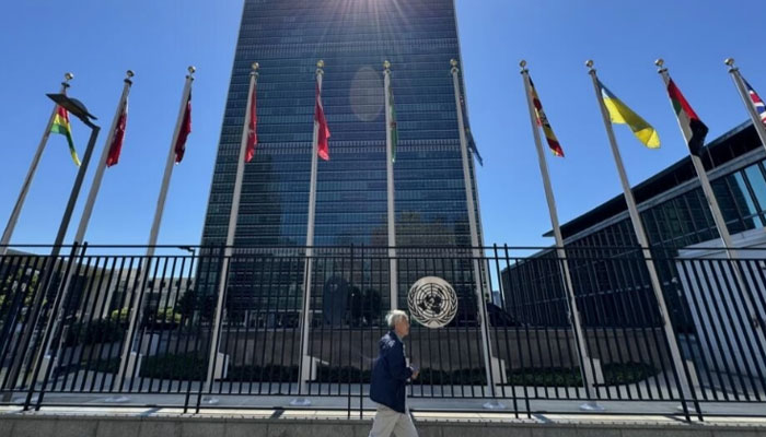 In this undated photo, a man is walking in front of the United Nations secretariat building in York City. —AFP