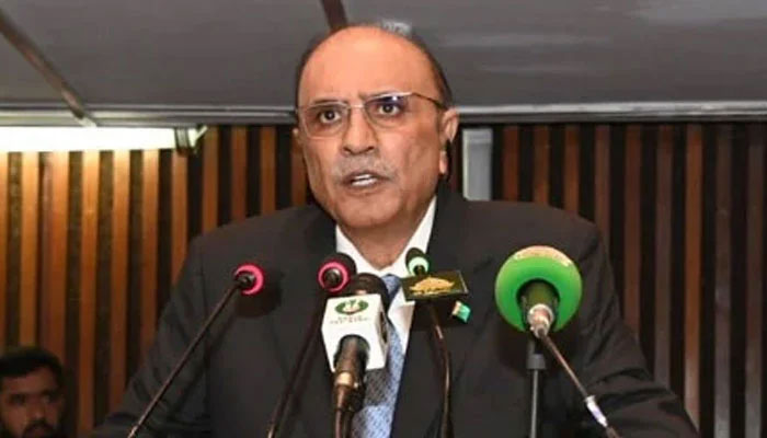 President Asif Ali Zardari is addressing joint session of parliament on April 18, 2024. — National Assembly of Pakistan