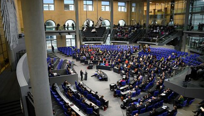 A general view during a plenum session of the lower house of parliament Bundestag, as German Chancellor Olaf Scholz gives a government statement about the upcoming European Council meeting, in Berlin, Germany, October 19, 2023. — Reuters