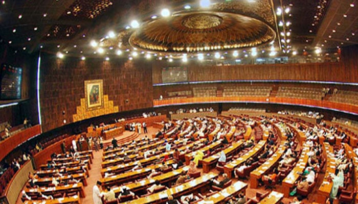 A representational image of an inside view of NA building in Islamabad. — State media/File