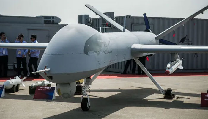 A representational image of a Chinese military drone at an exhibition. — AFP/File