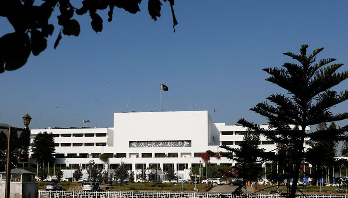 A general view of the Parliament House building in Islamabad on April 10, 2022. — Reuters