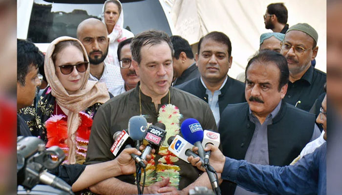 US Deputy Chief of Mission (DCM) Andrew James Schofer and Consul General Lahore Kristin Hawkins and other seen in this image on July 30, 2024. — APP