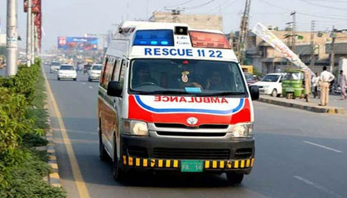 Rescue 1122 ambulance seen in this image. —APP/File