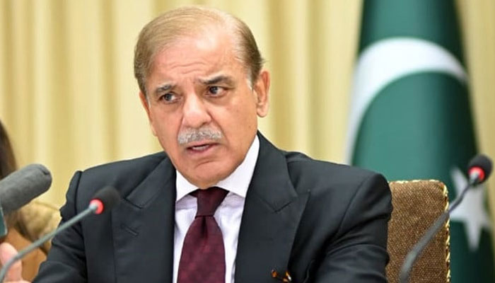 Prime Minister Shehbaz Sharif speaks at a meeting. — APP/File