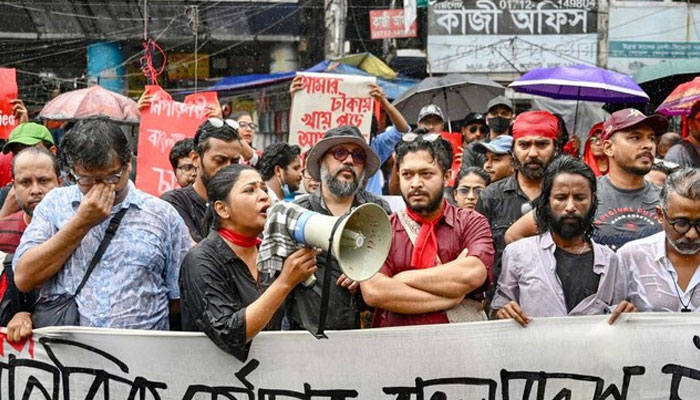 Students protesting against civil service job quotas in Bangladesh. — AFP/file