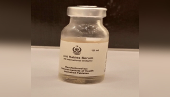 Anti Rabies serum vaccine bottle seen in this image. — BPD NIH website/file