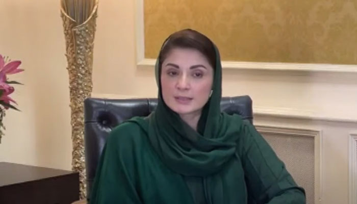 Punjab CM Maryam Nawaz addresses a press conference. — Screengrab via YouTube/GeoNewsLive