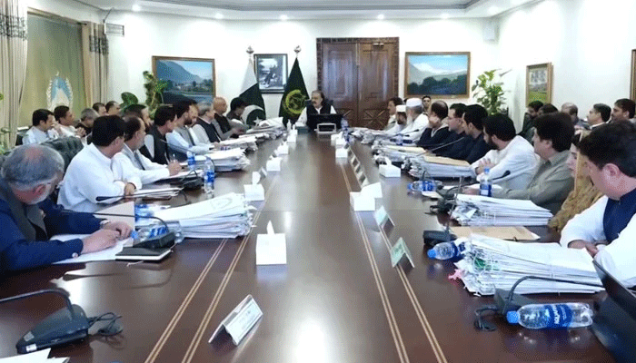 KP Chief Minister Ali Amin Gandapur presides over the eighth meeting of the provincial cabinet on June 7, 2024. — Screengrab via Facebook/Ali Amin Khan Gandapur