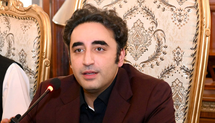 Pakistan People’s Party (PPP) Chairman Bilawal Bhutto Zardari gestures as he speaks at a meeting on July 8, 2024. — Facebook/Pakistan Peoples Party - PPP